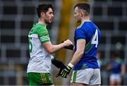 20 February 2022; Ryan McHugh of Donegal, left, shakes hands with Tom O'Sullivan of Kerry after the Allianz Football League Division 1 match between Kerry and Donegal at Fitzgerald Stadium in Killarney, Kerry. Photo by Brendan Moran/Sportsfile