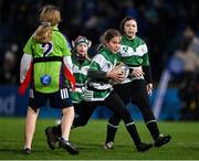 19 February 2022; Action between Balbriggan RFC and Railway Union RFC / Lansdowne FC during Bank of Ireland Half-Time Minis at the United Rugby Championship match between Leinster and Ospreys at RDS Arena in Dublin. Photo by Brendan Moran/Sportsfile