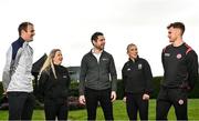 21 February 2022; Gaelic Players Association chief executive Tom Parsons, centre, alongside, from left, Wexford hurler Matthew O'Hanlon, GPA Equality, Diversity and inclusion manager Gemma Begley, Galway camogie player Niamh Kilkenny and Tyrone footballer Conor Meyler during a GPA Media Briefing ahead of GAA Congress at the Radisson Dublin Airport in Dublin. Photo by David Fitzgerald/Sportsfile