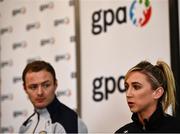 21 February 2022; Galway camogie player Niamh Kilkenny alongside Wexford hurler Matthew O'Hanlon during a GPA Media Briefing ahead of GAA Congress at the Radisson Dublin Airport in Dublin. Photo by David Fitzgerald/Sportsfile