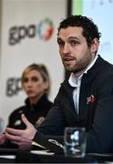 21 February 2022; Gaelic Players Association chief executive Tom Parsons speaking during a GPA Media Briefing ahead of GAA Congress at the Radisson Dublin Airport in Dublin. Photo by David Fitzgerald/Sportsfile