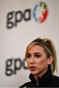 21 February 2022; Galway camogie player Niamh Kilkenny speaking during a GPA Media Briefing ahead of GAA Congress at the Radisson Dublin Airport in Dublin. Photo by David Fitzgerald/Sportsfile