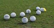20 February 2022; O'Neills Gaelic footballs on the pitch before the Allianz Football League Division 4 match between Leitrim and London at Connacht GAA Centre of Excellence in Bekan, Mayo. Photo by Ray McManus/Sportsfile