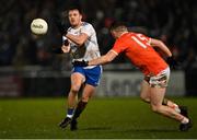 19 February 2022; Ryan Wylie of Monaghan in action against Aidan Nugent of Armagh during the Allianz Football League Division 1 match between Armagh and Monaghan at Athletic Grounds in Armagh. Photo by Piaras Ó Mídheach/Sportsfile