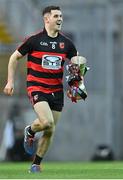 12 February 2022; Conor Sheahan of Ballygunner celebrates with the Tommy Moore cup after his side's victory in the AIB GAA Hurling All-Ireland Senior Club Championship Final match between Ballygunner, Waterford, and Shamrocks, Kilkenny, at Croke Park in Dublin. Photo by Piaras Ó Mídheach/Sportsfile