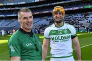 12 February 2022; Shamrocks captain Colin Fennelly with referee James Owens before the AIB GAA Hurling All-Ireland Senior Club Championship Final match between Ballygunner, Waterford, and Shamrocks, Kilkenny, at Croke Park in Dublin. Photo by Piaras Ó Mídheach/Sportsfile