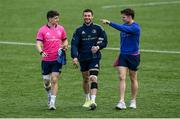 21 February 2022; Players, from left, Cormac Foley, Andrew Smith and Rob Russell during a Leinster Rugby squad training session at Energia Park in Dublin. Photo by Harry Murphy/Sportsfile
