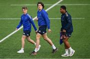 21 February 2022; Players, from left, Ben Murphy, Alex Soroka and Temi Lasisi during a Leinster Rugby squad training session at Energia Park in Dublin. Photo by Harry Murphy/Sportsfile