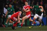 4 February 2022; James Culhane of Ireland in action against Daniel Edwards of Wales during the U20 Six Nations Rugby Championship match between Ireland and Wales at Musgrave Park in Cork. Photo by Piaras Ó Mídheach/Sportsfile