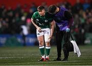 4 February 2022; Patrick Campbell of Ireland receives medical attention for an injury during the U20 Six Nations Rugby Championship match between Ireland and Wales at Musgrave Park in Cork. Photo by Piaras Ó Mídheach/Sportsfile
