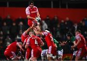 4 February 2022; Lewis Jones of Wales wins possession in the lineout during the U20 Six Nations Rugby Championship match between Ireland and Wales at Musgrave Park in Cork. Photo by Piaras Ó Mídheach/Sportsfile