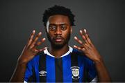 21 February 2022; Quincy Nkansah during a Athlone Town AFC squad portrait session at Athlone Town Stadium in Athlone. Photo by Piaras Ó Mídheach/Sportsfile