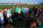 22 February 2022; Republic of Ireland players and staff after the Pinatar Cup Third Place Play-off match between Wales and Republic of Ireland at La Manga in Murcia, Spain. Photo by Silvestre Szpylma/Sportsfile