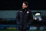 18 February 2022; Derry City manager Ruaidhrí Higgins before the SSE Airtricity League Premier Division match between Dundalk and Derry City at Oriel Park in Dundalk, Louth. Photo by Ben McShane/Sportsfile