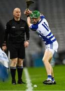 5 February 2022; Jack Sheridan of Naas takes a sideline cut during the AIB GAA Hurling All-Ireland Intermediate Club Championship Final match between Kilmoyley, Kerry, and Naas, Kildare, at Croke Park in Dublin. Photo by Piaras Ó Mídheach/Sportsfile