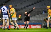 5 February 2022; Referee Chris Mooney during the AIB GAA Hurling All-Ireland Intermediate Club Championship Final match between Kilmoyley, Kerry, and Naas, Kildare, at Croke Park in Dublin. Photo by Piaras Ó Mídheach/Sportsfile