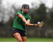 20 February 2022; Niamh McGrath of Sarsfields during the AIB All-Ireland Senior Camogie Club Championship Semi-Final match between Sarsfields and Slaughtneil at Naomh Eanna in Gorey, Wexford. Photo by Matt Browne/Sportsfile