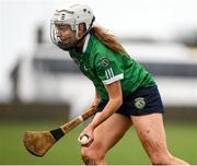 20 February 2022; Clodagh McGrath of Sarsfields during the AIB All-Ireland Senior Camogie Club Championship Semi-Final match between Sarsfields and Slaughtneil at Naomh Eanna in Gorey, Wexford. Photo by Matt Browne/Sportsfile
