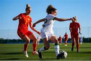 22 February 2022; Leanne Kiernan of Republic of Ireland competes for the ball with Rhiannon Roberts during the Pinatar Cup match between Republic of Ireland and Wales at Pinatar Arena in Murcia, Spain. Photo by Silvestre Szpylma/Sportsfile