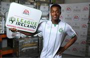 23 February 2022; The EA SPORTS National Underage Leagues 2022 season launch took place today at FAI Headquarters in Abbotstown, Dublin. The new season is set to start on the week ending Sunday, March 6. Pictured is Aidomo Emakhu of Shamrock Rovers. Photo by Seb Daly/Sportsfile