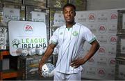 23 February 2022; The EA SPORTS National Underage Leagues 2022 season launch took place today at FAI Headquarters in Abbotstown, Dublin. The new season is set to start on the week ending Sunday, March 6. Pictured is Aidomo Emakhu of Shamrock Rovers. Photo by Seb Daly/Sportsfile