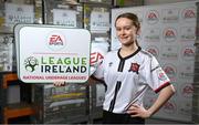 23 February 2022; The EA SPORTS National Underage Leagues 2022 season launch took place today at FAI Headquarters in Abbotstown, Dublin. The new season is set to start on the week ending Sunday, March 6. Pictured is Ciara White of Dundalk. Photo by Seb Daly/Sportsfile