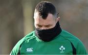 24 February 2022; Cian Healy arrives for Ireland rugby squad training at Carton House in Maynooth, Kildare. Photo by Brendan Moran/Sportsfile