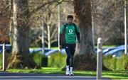 24 February 2022; Robert Baloucoune arrives for Ireland rugby squad training at Carton House in Maynooth, Kildare. Photo by Brendan Moran/Sportsfile
