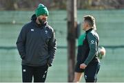24 February 2022; Head coach Andy Farrell, left, and Michael Lowry during Ireland rugby squad training at Carton House in Maynooth, Kildare. Photo by Brendan Moran/Sportsfile