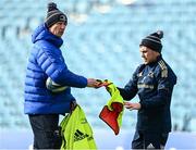 24 February 2022; Head coach Leo Cullen and Luke McGrath during a Leinster rugby captain's run at RDS Arena in Dublin. Photo by Harry Murphy/Sportsfile