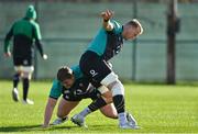 24 February 2022; Tadhg Furlong, left, and Kieran Treadwell during Ireland rugby squad training at Carton House in Maynooth, Kildare. Photo by Brendan Moran/Sportsfile