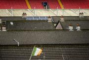 25 February 2022; The seating in the Mark Farren Stand of The Ryan McBride Brandywell Stadium is seen above nearby rooftops before the SSE Airtricity League Premier Division match between Derry City and Shamrock Rovers at The Ryan McBride Brandywell Stadium in Derry. Photo by Stephen McCarthy/Sportsfile