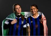 24 February 2022; Dana Scheriff, left, and Rita Lang during an Athlone Town Women squad portrait session at Athlone Town Stadium in Athlone. Photo by Harry Murphy/Sportsfile