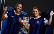 24 February 2022; Kelsey Munroe, left, and Laurie Ryan during an Athlone Town Women squad portrait session at Athlone Town Stadium in Athlone. Photo by Harry Murphy/Sportsfile