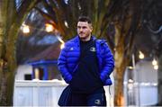 25 February 2022; Peter Dooley of Leinster arrives before the United Rugby Championship match between Leinster and Emirates Lions at RDS Arena in Dublin. Photo by Harry Murphy/Sportsfile