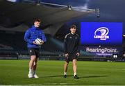 25 February 2022; Joe McCarthy, left, and Max O'Reilly of Leinster before the United Rugby Championship match between Leinster and Emirates Lions at the RDS Arena in Dublin. Photo by Seb Daly/Sportsfile