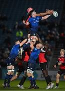 25 February 2022; Joe McCarthy of Leinster in action against Ryan Venter of Emirates Lions at the line-out during the United Rugby Championship match between Leinster and Emirates Lions at the RDS Arena in Dublin. Photo by Seb Daly/Sportsfile