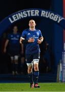 25 February 2022; Rhys Ruddock of Leinster runs out for his 200th Leinster appearance before the United Rugby Championship match between Leinster and Emirates Lions at RDS Arena in Dublin. Photo by Harry Murphy/Sportsfile
