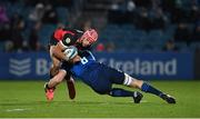 25 February 2022; Edwill van der Merwe of Emirates Lions is tackled by Rhys Ruddock of Leinster during the United Rugby Championship match between Leinster and Emirates Lions at the RDS Arena in Dublin. Photo by Seb Daly/Sportsfile