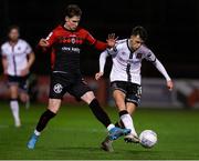 25 February 2022; Steven Bradley of Dundalk in action against Stephen Mallon of Bohemians during the SSE Airtricity League Premier Division match between Bohemians and Dundalk at Dalymount Park in Dublin. Photo by Michael P Ryan/Sportsfile