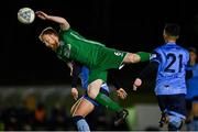 25 February 2022; Ryan Connolly of Finn Harps in action against Evan Caffrey of UCD during the SSE Airtricity League Premier Division match between UCD and Finn Harps at UCD Bowl in Belfield, Dublin. Photo by Piaras Ó Mídheach/Sportsfile