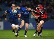 25 February 2022; Harry Byrne of Leinster is tackled by Francke Horn of Emirates Lions during the United Rugby Championship match between Leinster and Emirates Lions at RDS Arena in Dublin. Photo by Matt Browne/Sportsfile