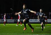 25 February 2022; Colm Horgan of Sligo Rovers celebrates after scoring his side's first goal during the SSE Airtricity League Premier Division match between St Patrick's Athletic and Sligo Rovers at Richmond Park in Dublin. Photo by Eóin Noonan/Sportsfile