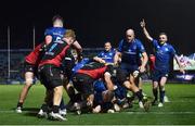 25 February 2022; Dan Leavy of Leinster scores a try which is subsequently disallowed during the United Rugby Championship match between Leinster and Emirates Lions at RDS Arena in Dublin. Photo by Harry Murphy/Sportsfile