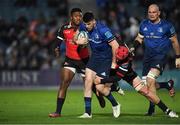 25 February 2022; Harry Byrne of Leinster is tackled by Francke Horn of Emirates Lions during the United Rugby Championship match between Leinster and Emirates Lions at RDS Arena in Dublin. Photo by Matt Browne/Sportsfile