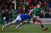 25 February 2022; Patrick Campbell of Ireland is tackled by Ross Vintcent of Italy during the Guinness U20 Six Nations Rugby Championship match between Ireland and Italy at Musgrave Park in Cork. Photo by Brendan Moran/Sportsfile