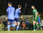 25 February 2022; Suspended Finn Harps manager Ollie Horgan looks on during the SSE Airtricity League Premier Division match between UCD and Finn Harps at UCD Bowl in Belfield, Dublin. Photo by Piaras Ó Mídheach/Sportsfile