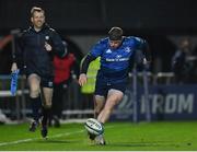 25 February 2022; Seán Cronin of Leinster kicks during the United Rugby Championship match between Leinster and Emirates Lions at RDS Arena in Dublin. Photo by Harry Murphy/Sportsfile