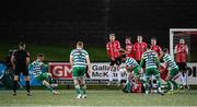 25 February 2022; Dylan Watts of Shamrock Rovers shoots to score his side's first goal during the SSE Airtricity League Premier Division match between Derry City and Shamrock Rovers at The Ryan McBride Brandywell Stadium in Derry. Photo by Stephen McCarthy/Sportsfile