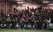 25 February 2022; Shamrock Rovers supporters after their first goal during the SSE Airtricity League Premier Division match between Derry City and Shamrock Rovers at The Ryan McBride Brandywell Stadium in Derry. Photo by Stephen McCarthy/Sportsfile